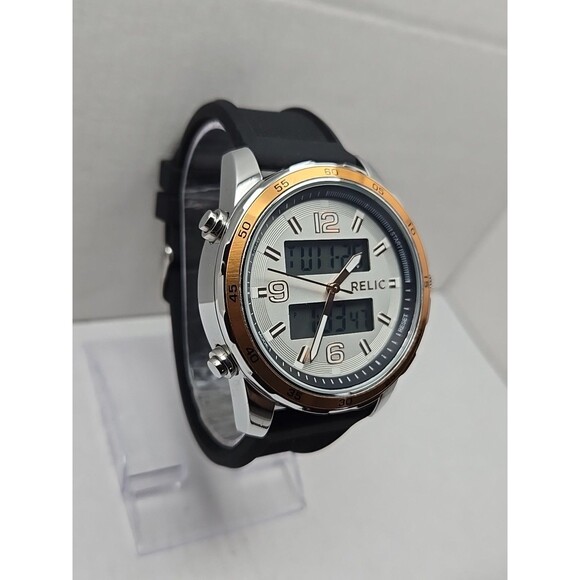Relic Barrett ZR12186 Analog Digital Rose Bezel Quartz Mens Watch New Battery - Picture 3 of 10
